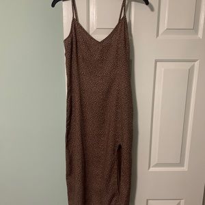 Abercrombie & Fitch Side Slit Slip Midi Dress